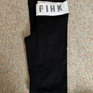 PINK by Victoria’s Secret black sequin yoga pants